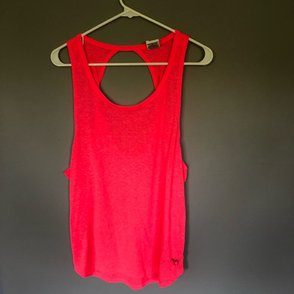 VS PINK tank top with back detail, size Large